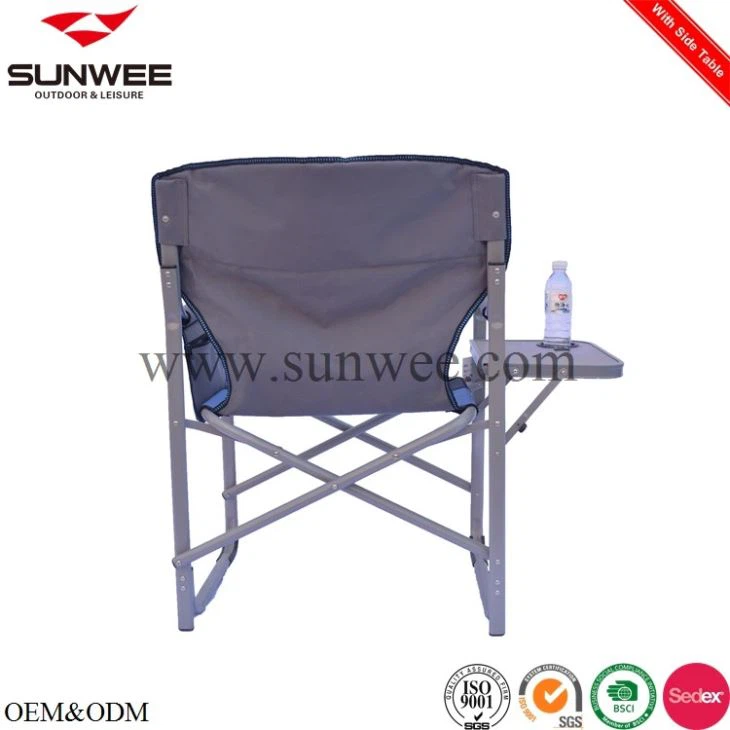steel camping director chair with side table